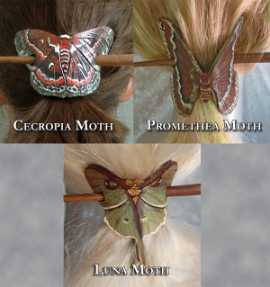 Moth Hair Brooches