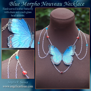 Blue Morpho Shoulder Chain Necklace