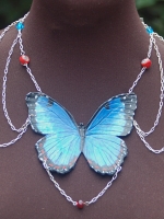Blue Morpho Shoulder Chain Necklace